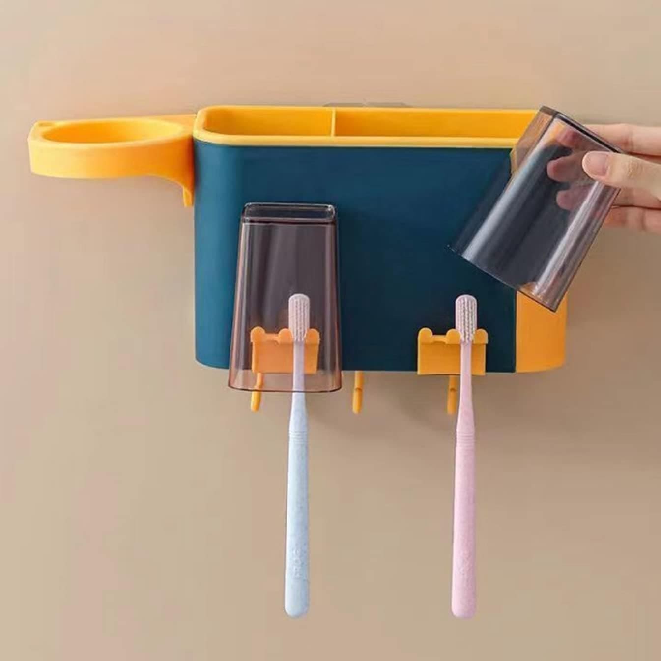 All Set Organizer Shelf, Wonderful Bathroom Storage Rack, Nail Less Hair Dryer Toothbrush Holder, Multipurpose Punch storage Shelf