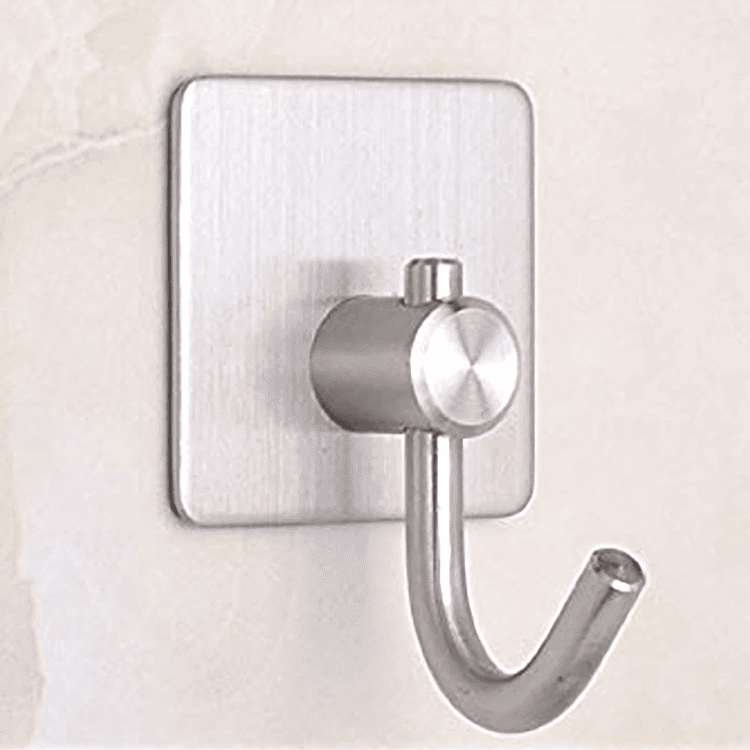 Stainless Steel Square Hook, Home Kitchen Wall Door Hanger, Self Adhesive Multipurpose Rustproof Hook, Wall Mount Clothes Hook, Heavy Duty for Wall Sticking Hooks