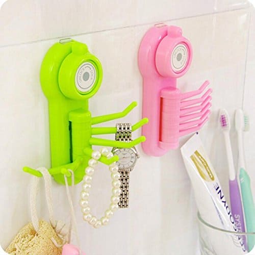 Vacuum Wall Hook, Six Claw Wall Hook, Wall Mounted Hook for Home Kitchen Bathroom Storage Rack Organizer, Small Objects Hanger with Six Claw Hook, Trace Strong Sucker