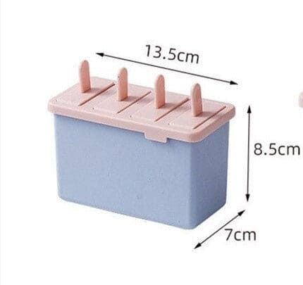 Set Of 4 Popsicles Mold With Container, Ice Cream Mold With Sticks, Ice Lolly Molds With Non Spill Lid, Candy Bar Mold Tray Kitchen Gadgets Accessories