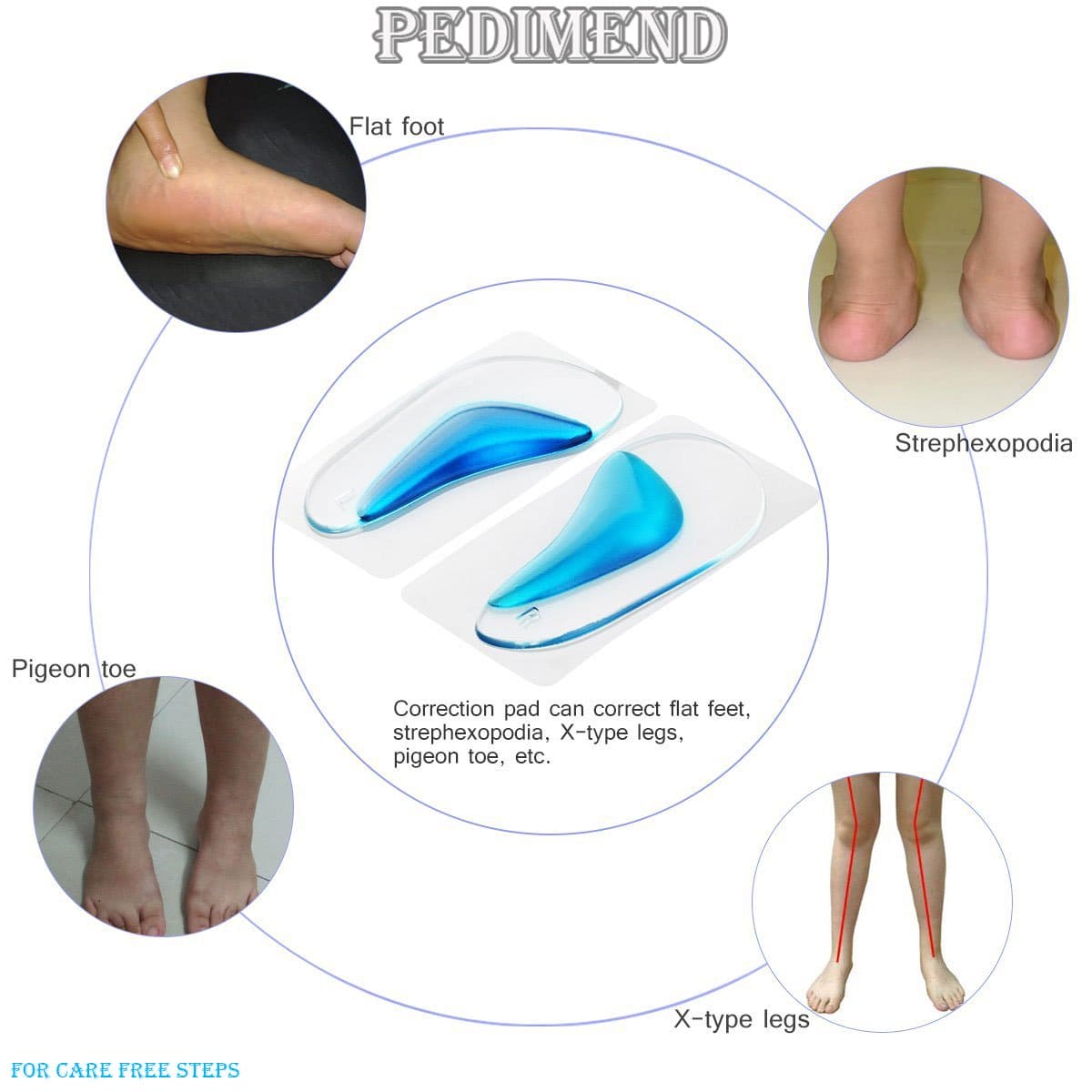Pair Of High Arch Support Insole, Silicon Flat Foot Corrector, Cushion Insert Gel Orthopedic Pad, Orthopedic Arch Support Insole, Wedge Shoe Insert for Women Men, Reusable Arch Inserts for Plantar Fasciitis