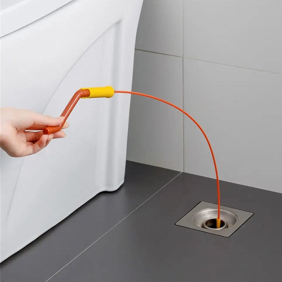 Flexible Sink Cleaning Brush, Pipe Draining Brush With Rotating Handle, Drain Weasel Sink Snake Cleaner with New Molded Tip, Clog Plug Hole Remover Tool, Multifunctional Cleaning Claw Hair Catcher, Kitchen Bathroom Cleaning Tools