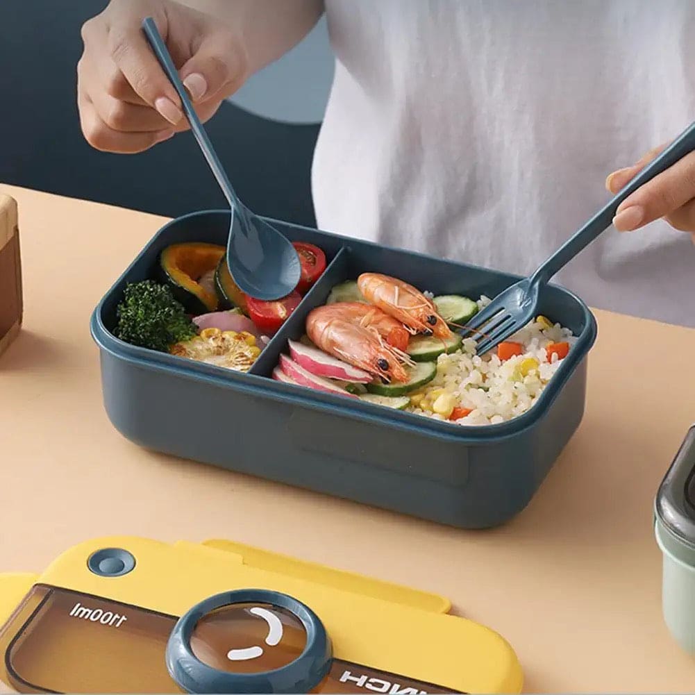 Camera Lunch Box, Microwave Lunch Box With Spoon Fork, Hermetic Food Fruit Storage Container, Portable Children Kids Student Bento Box, Kids School Lunch Box, Student Sealed Lunch Box