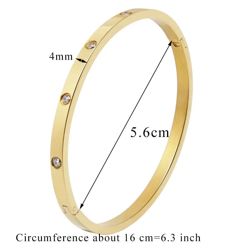 Luxury Cartier Bracelet, Beautiful Lovers Bracelets Woman, Stainless Steel Crystal Charm Bracelet, Zircon And Cross Nut Nail Bracelet, Stainless Steel Screw Bracelet