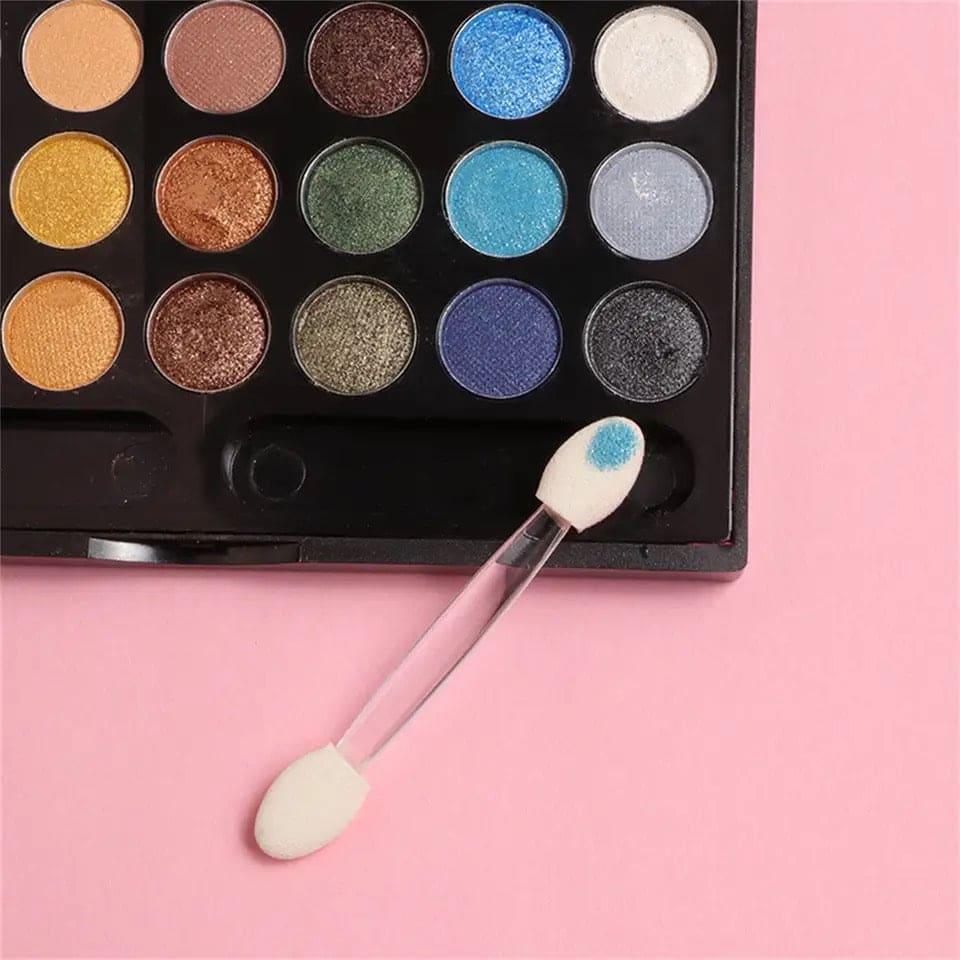 Eyeshadow Mirror Powder Brush, Disposable Eyeshadow Brush, Mini Double Headed Sponge, Makeup Eyeshadow Stick, Portable Cotton Swab Disposable Manicure Tool Set, Tipped Oval Makeup Applicator