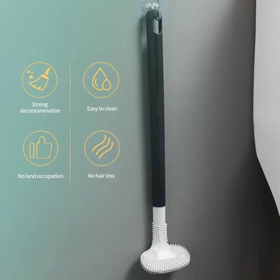 Toilet Bowl Cleaner Brush, Long Rounded Grip Wall Mounted Silicone Toilet Brushes, Dead Angle Soft Hair Cleaning Toilet Brush, Wall Mounted Silicone Toilet Brush, Silicone Golf Toilet Cleaning Brush, Tub Cleaning Brush, Flexible Bendable Toilet Brush