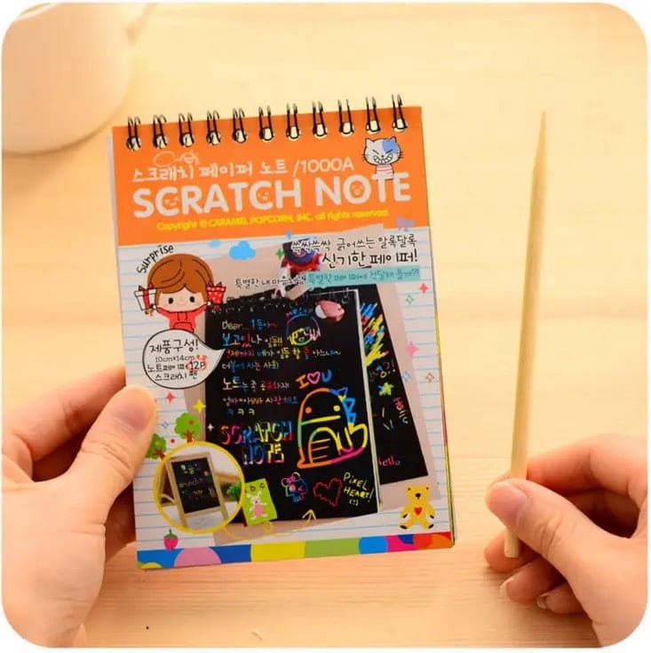 Children Graffiti Notebook, Black Page Magic Drawing Book, Painting Notepad for Kids, DIY Scratch Drawing Notes Paper, Graffiti Painting Coils Drawing Book, Color Scratch Art Mini Notes, Scraping Drawing Paper