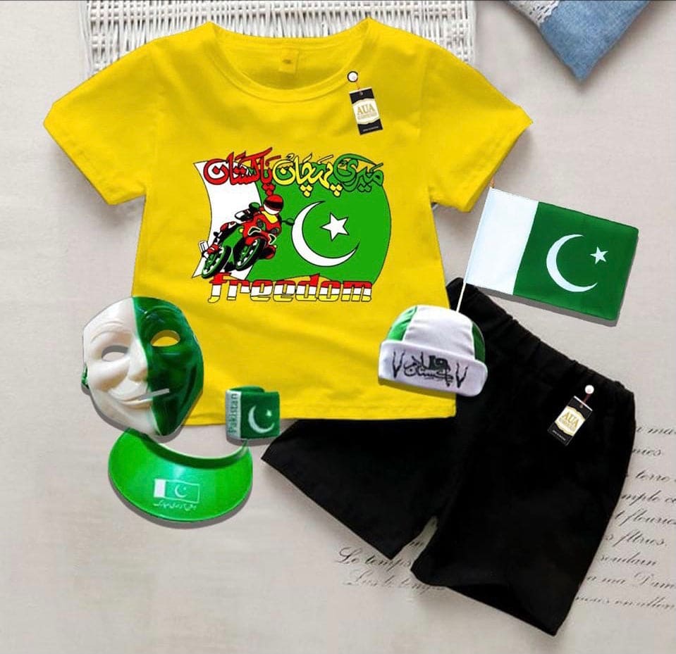 Pakistan Mere Pehchaan kids Suit, Independence Day Kids Suit, 14 August Kid Suit, Independence Day Kid Dress