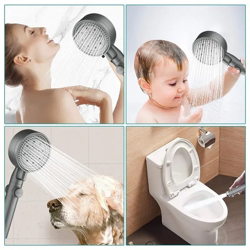 Rainfall Shower Head, Multifunctional High Pressure Shower Head, 4 In 1 Bathroom Shower Sprayer, High Pressure Handheld Shower Spray Nozzle, One Water Stop Function Shower Head, Home Bath Shower Nozzle Water Heater Filter Shower