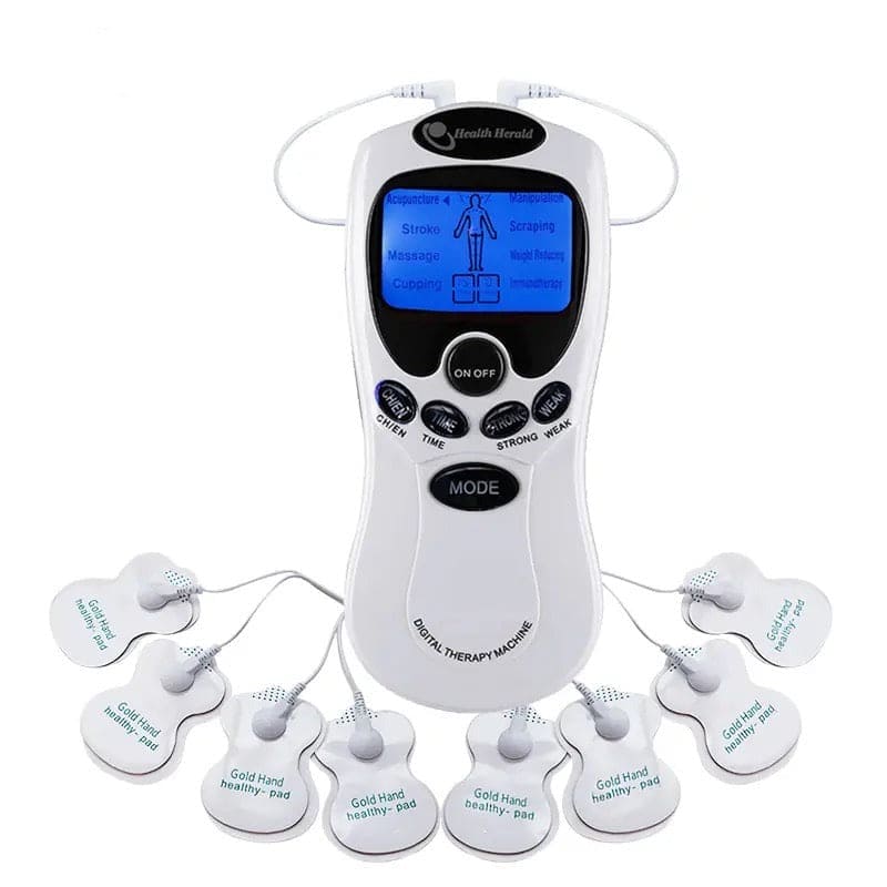 Digital Therapy Handheld Massager, Electric Tens Unit Device, Electric Meridian Body Massager, Ems Acupuncture Face Body Massager, 4 Mode Electric Muscle Stimulator, Dual Output Body Massager, Anti Cellulite Electric Body Massager