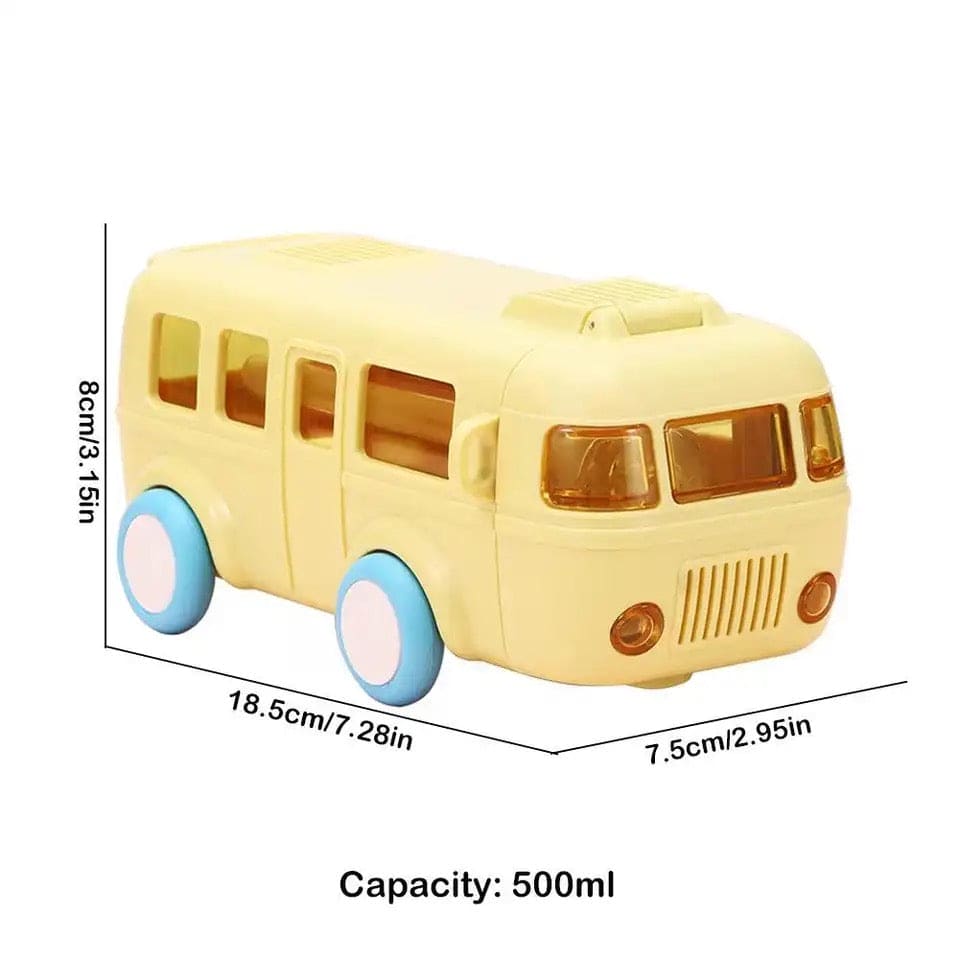 Cute Water Bottle with Strap Toy Bus Portable Water Cups for Kids, Drinking
