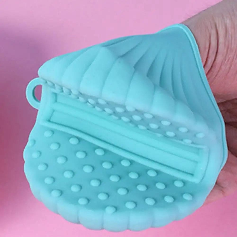 1 Pair Sea Shell Pot Gripper,  Kitchen Pinch Grip, Durable Silicon Glove Clip, High Resistant Soup Pot Grip Cover, Anti Slip Silicone Oven Mitts, Anti-Slip Pot Hot Handle Holders