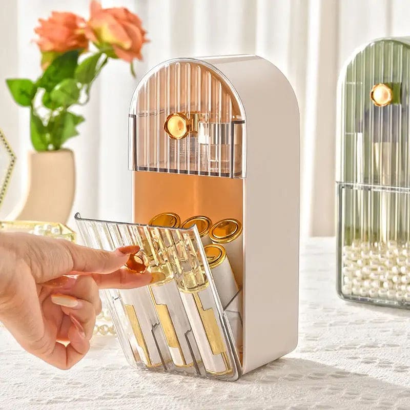 Parada Lipstick Holder, Stackable Desk Cosmetics Storage Box, Seal Makeup Brush Holder Organizer, Lipstick Pencil Storage Rack Nail Polish, Multinetwork Jewelry Storage Box, Dustproof Waterproof Grid Plastic Box, Dressing Table Multi Grid Storage Box