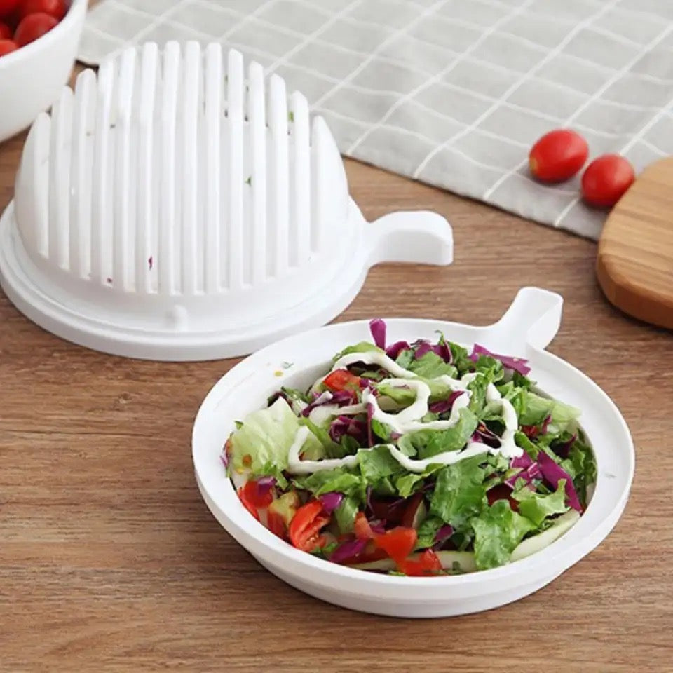 Salad Cutter Bowl, Snap Salad Cutter Bowl, Multifunctional Fast Strainer Salad Cutter Bowl, Household Fruit Salad Bowl, Button Style Salad Cutting Bowl, Strainer Fresh Salad Slicer Bowl, Magical Salad Maker