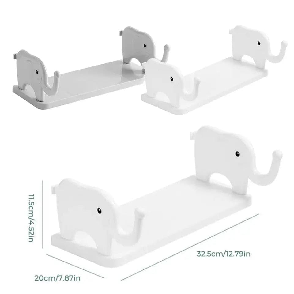 Elephant Storage Shelf, Multifunctional Storage Rack,  Elephant Guardrail Hook Storage Rack, Household Kitchen Bathroom Organizer Shelf, Wall Hanging Seasoning Storage Shelf, Wall Mounted Storage Organizer, Multipurpose Floating Shelf