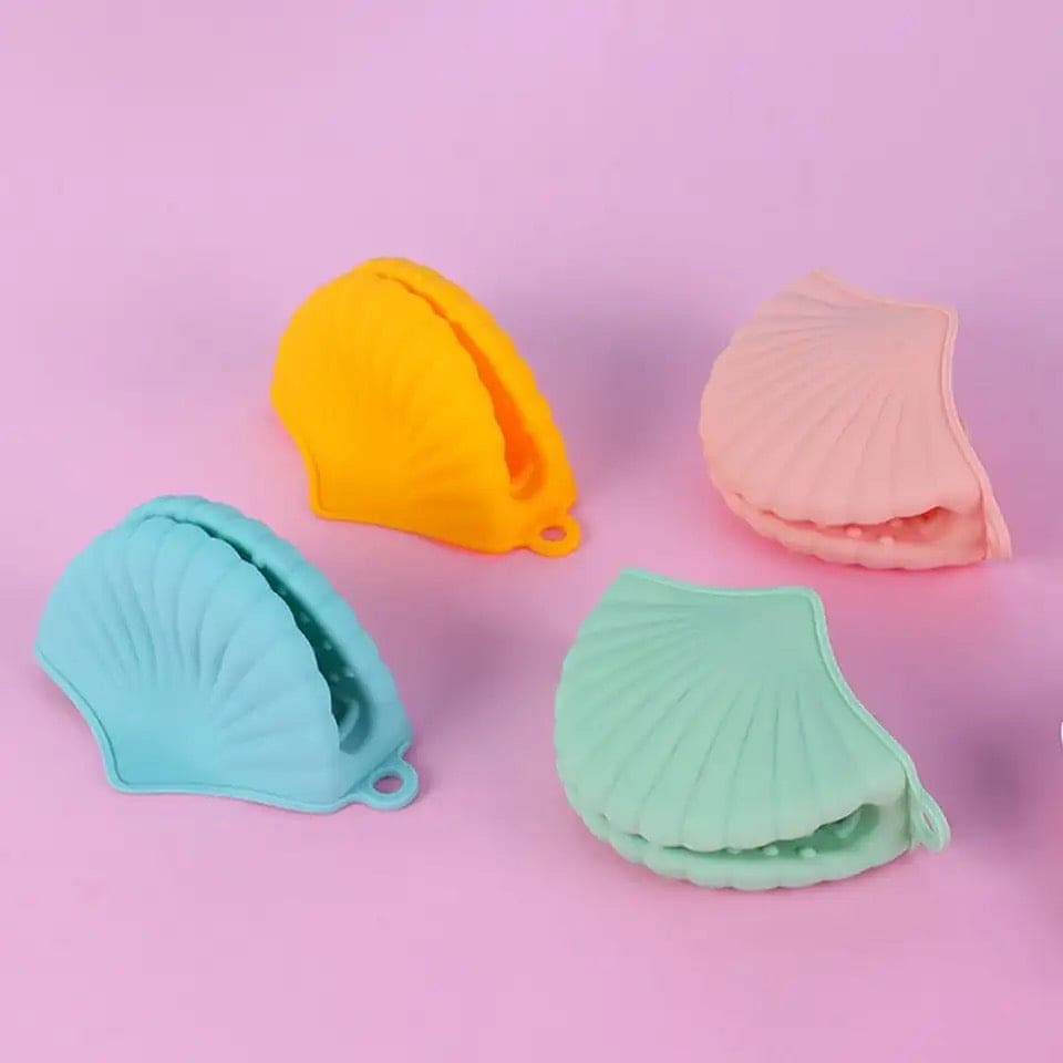 1 Pair Sea Shell Pot Gripper,  Kitchen Pinch Grip, Durable Silicon Glove Clip, High Resistant Soup Pot Grip Cover, Anti Slip Silicone Oven Mitts, Anti-Slip Pot Hot Handle Holders