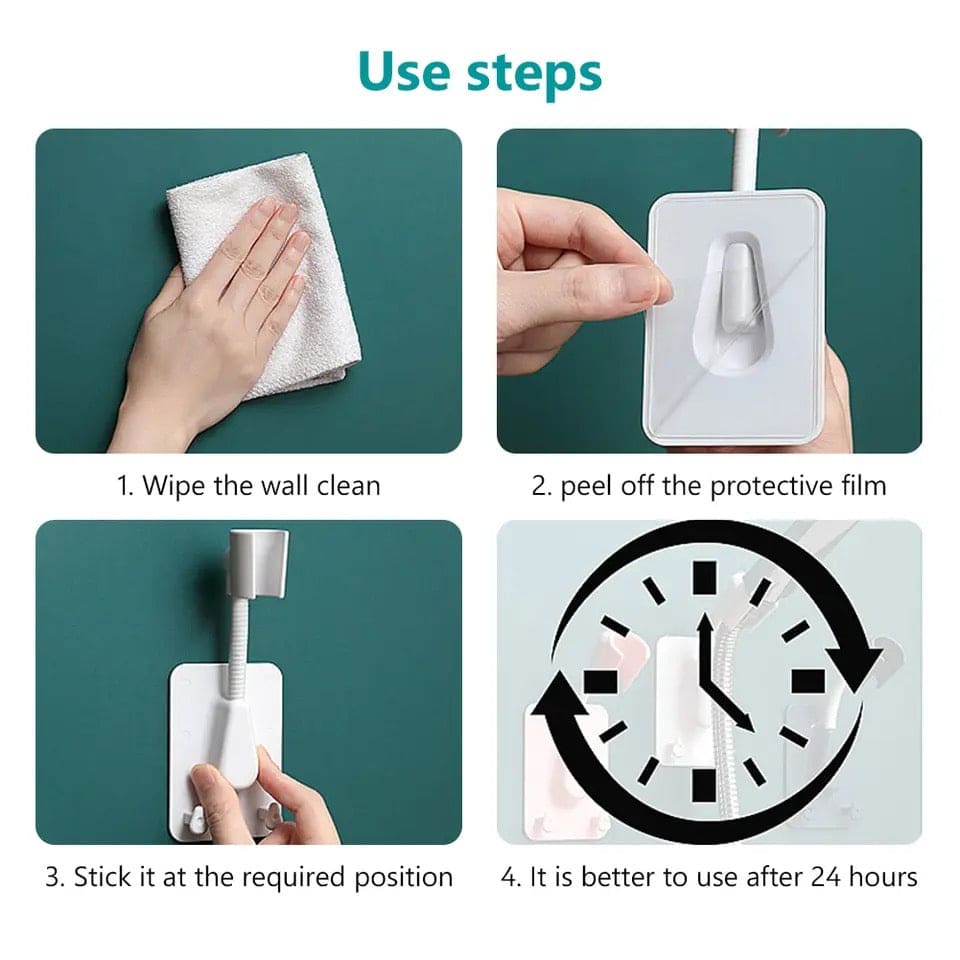 360° Shower Head Holder, Adjustable Shower Head Bracket, Universal Bathroom Shower Head Holder, Knob Suction Cup Shower Head Holder, Bathroom Sprinkler Head Rack, Self-adhesive Wall Mounted Shower Bracket, Wall Mount Hooks Stand Shower Bracket