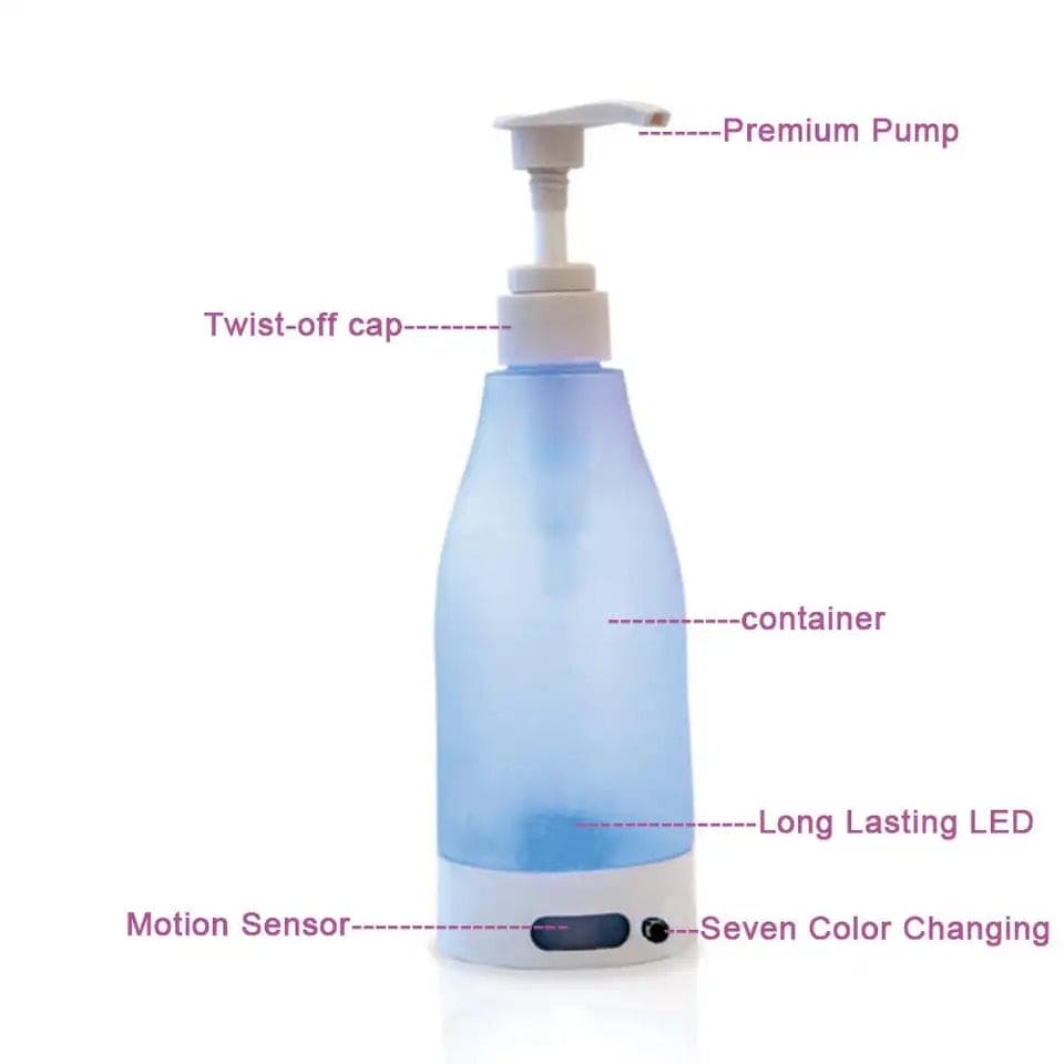 LED Soap Dispenser, 7 Soothing Color Hand Sanitizer, Automatic Liquid Soap Dispenser, Sensor Soap Dispenser, Night Light Soap Dispenser For Kitchen Bathroom, Liquid Containers Bottle With Night Light, Plastic Hand Soap Dispensers