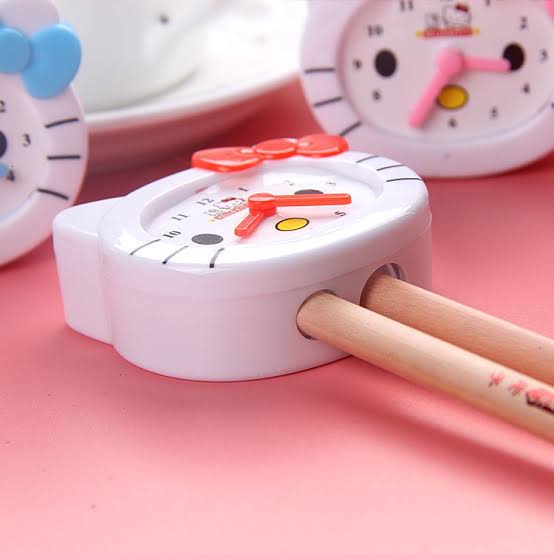 Hello Kitty Clock Sharpener, Cute Cat Pencil Sharpener, Kids Creative Pencil Clock Sharpener, Children School Accessories