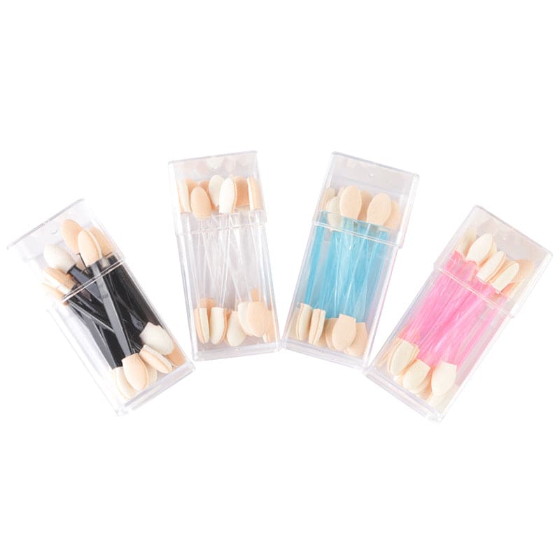 Eyeshadow Mirror Powder Brush, Disposable Eyeshadow Brush, Mini Double Headed Sponge, Makeup Eyeshadow Stick, Portable Cotton Swab Disposable Manicure Tool Set, Tipped Oval Makeup Applicator
