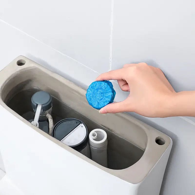 Set Of 10 Blue Bubble Toilet Cleaner, Automatic Flushing Toilet Bowl Cleaner, Toilet Cleaning Tablets, Yellow Dirt Toilet Cleaning Tool, Bathroom Cleaning Ball Tablets, Home Deodorizer Toilet Cleaner