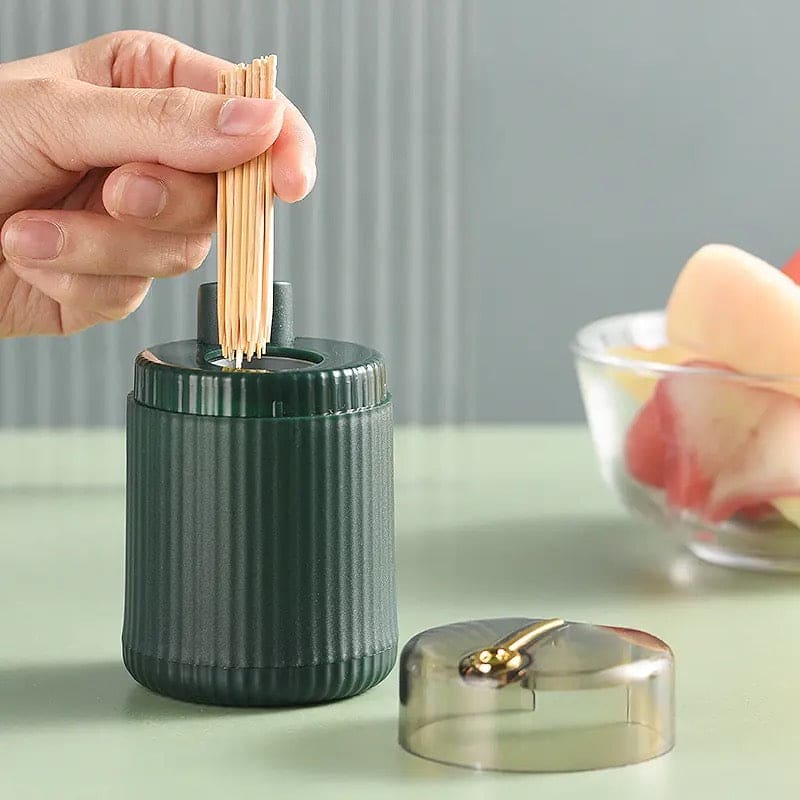 Portable Pop Up Toothpick Box, Press Type Cylinder Toothpick Holder, Automatic Eject Toothpick Jar, Self Ejecting Toothpick Dispenser,  Household Toothpick Holder Organizer, Transparent Pop Up Table Toothpick Container, Creative Automatic Toothpick Box