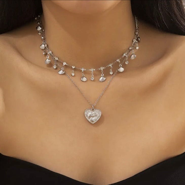 Chunky Collar Necklaces, Statement Pendant Necklaces For Women, Boho Shiny Rhinestone Sequin Pendant Jewellery Women