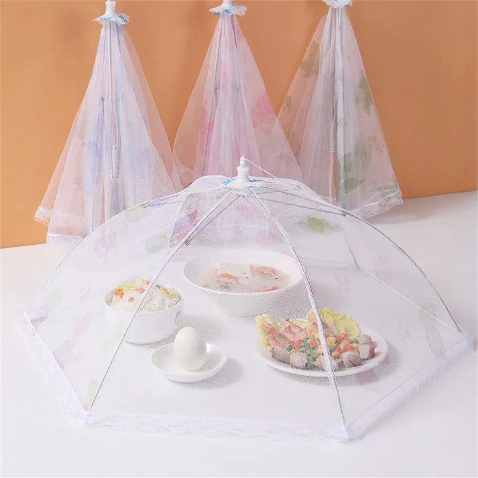 Umbrella Mesh Food Cover, Fly Mosquito Net Dish Cover, Foldable Portable Table Food Cover, Collapsible Outdoor Picnic BBQ Food Covers