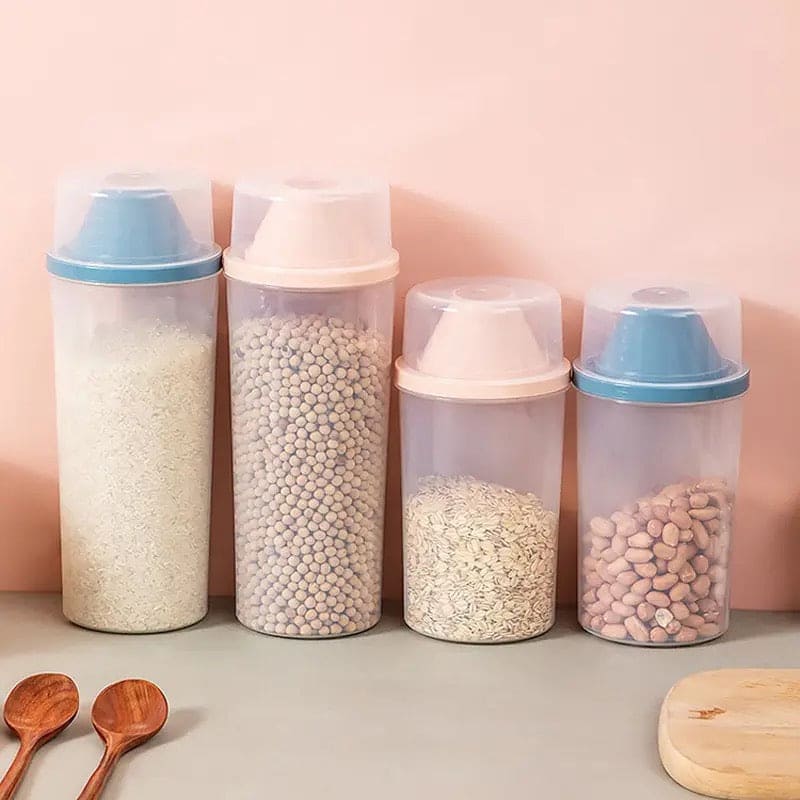 Multipurpose Sealing Canisters, Washing Powder Container, Convenient Grain Snacks Storage Jar, Transparent Grain Cereal Storage Jar, Anti-slip Candies Food Canisters, Airtight Food Canister, Home Food Storage Rice Bucket