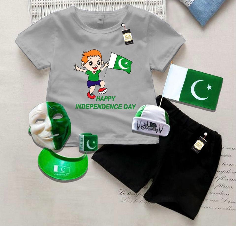 Happy Independence Day Kid Suit For Boys, 14 August Independence Day Children Dress, Kids 14 August Celebration Dress