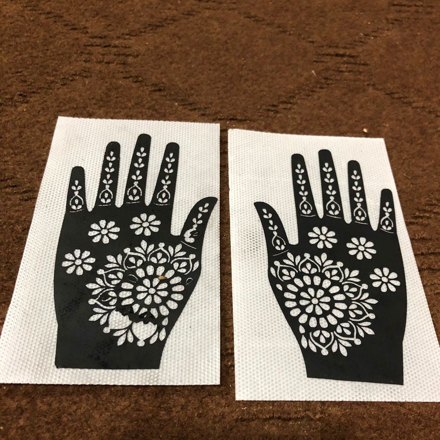 Professional Henna Stencil Temporary Hand Tattoo, Body Art Sticker, Temporary Hand Mehndi Tattoo, Body Art Sticker, Wedding Tool Flower Tattoo Stencil