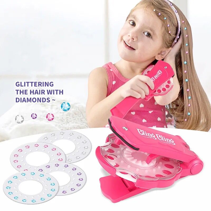 Automatic Hair Braider, Braiding Hairstyle Tools Twist Machine, Girls Hair Gems Kit, Gems Blingers Deluxe Set Toy, Pretend Play Jewel Refill Set, Hair Shining Glitter Drill Toy, Glitter Drill Toy, Decoration Deluxe Set