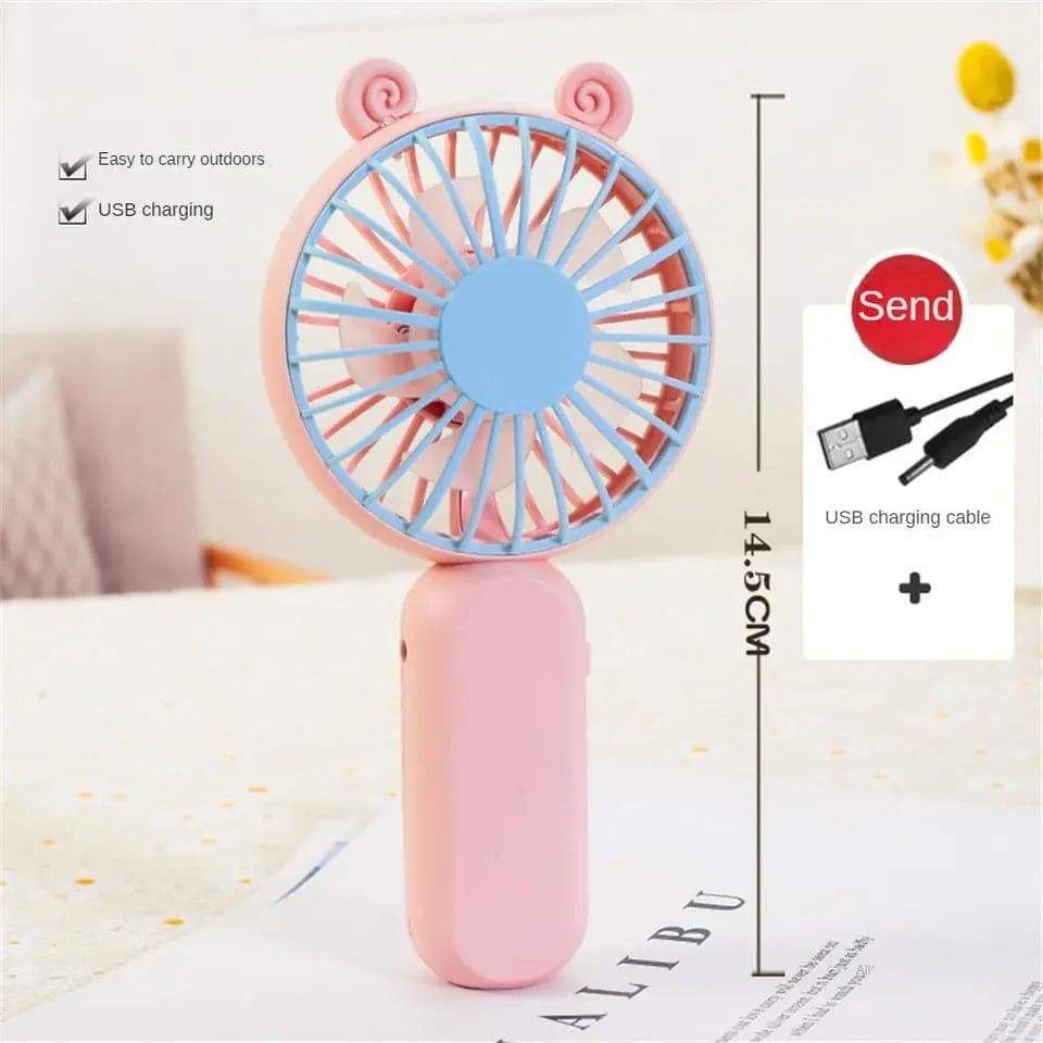 Summer Mini Handheld Fan, Cartoon Antler Usb Rechargeable Small Fan, Outdoor Portable Pocket Ventilation Fan, Small Desk Personal Fan, Mini Pocket Cooling Fan, High Wind Power Mini Small Fan, Travel Pocket Handheld Fan