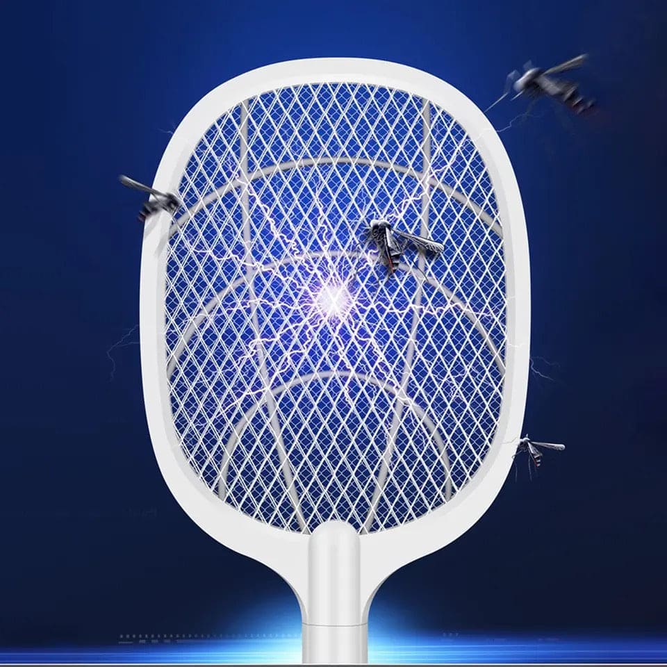 Handheld Electric Mosquito Swatter Racket, 2 in 1 Electric Bug Zapper, Mosquitoes Trap Lamp & Racket, Anti Mosquito Fly Trap, Home Bug Insect Racket, Electric Fly Swatter Racket, USB Rechargeable Electric Fly Swatter For Home and Outdoor