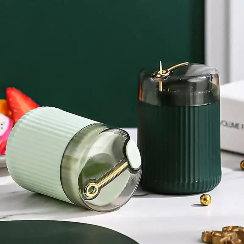 Portable Pop Up Toothpick Box, Press Type Cylinder Toothpick Holder, Automatic Eject Toothpick Jar, Self Ejecting Toothpick Dispenser,  Household Toothpick Holder Organizer, Transparent Pop Up Table Toothpick Container, Creative Automatic Toothpick Box