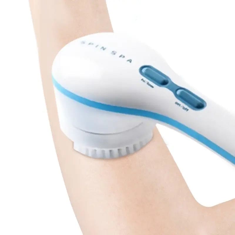 Spinning Spa Brush, 5 in 1 Electric Shower Brush, Multi Body Cleansing Brush, Handheld Massage Body Brush, Rotating Shower Sponge Scrubber Brushes, Multifunction Electric Shower Brush, Long Handle Rechargeable Back Body Brush