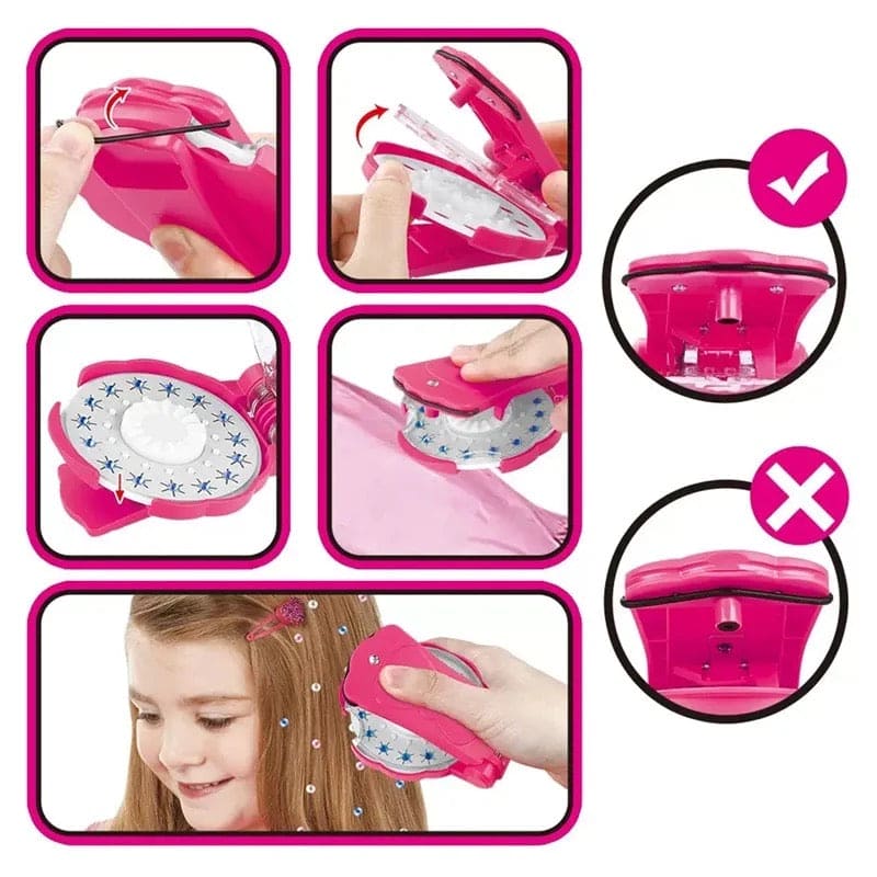 Automatic Hair Braider, Braiding Hairstyle Tools Twist Machine, Girls Hair Gems Kit, Gems Blingers Deluxe Set Toy, Pretend Play Jewel Refill Set, IY Hair Shining Glitter Drill Toy, Glitter Drill Toy, Decoration Deluxe Set