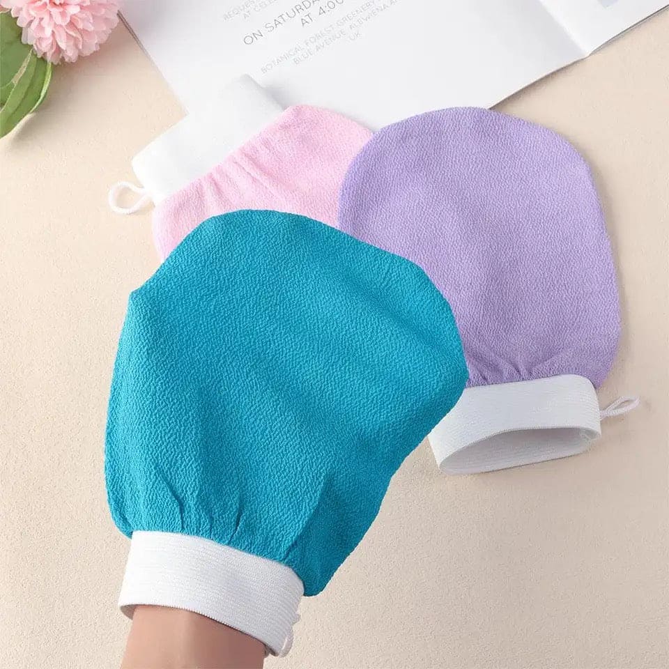 Exfoliating Bath Glove, Double Sided Scrubbing Brush, Women Scrubbing Towel, Dead Skin Removal Glove, Exfoliating Body Scrubber for Shower Bath, Skin Mitts Body Scrub Glove, Dual Sided Hammam Scrub, Exfoliating Gloves For Bath And Body Care