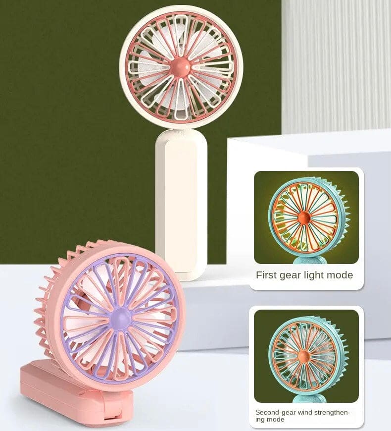 Mini Night Light Fan, Handheld Mini Fan, Foldable Dormitory Silent Portable Fan, Office Desktop Electric Fan, Foldable Cute Desk Fan, Handheld Pocket Fan, Outdoor Travel Mini Fan, Cute Rechargeable Handheld Fan