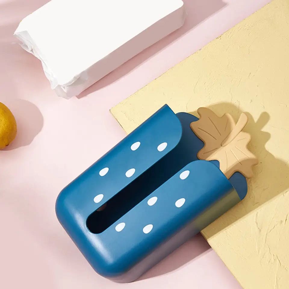 Dotted Tissue Holder, Wall Mounted Self Adhesive Tissue Box, Plastic Napkin Paper Holder, Bathroom Kitchen Tissue Paper Organizer, Decorative Tissue Box Shelf, Fashionable Household Perforated Tissue Box