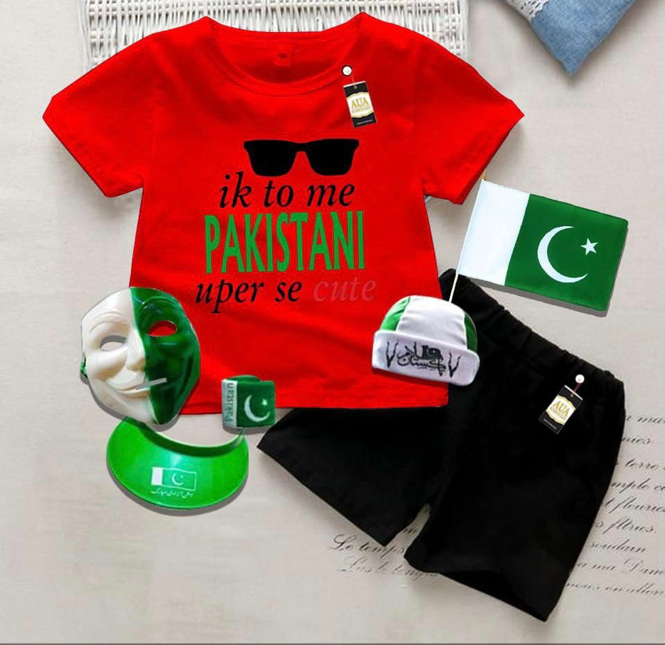 Cute Pakistani 14 August Kid Dress, 14 August Kid Suit, Independence Day Kid Dress