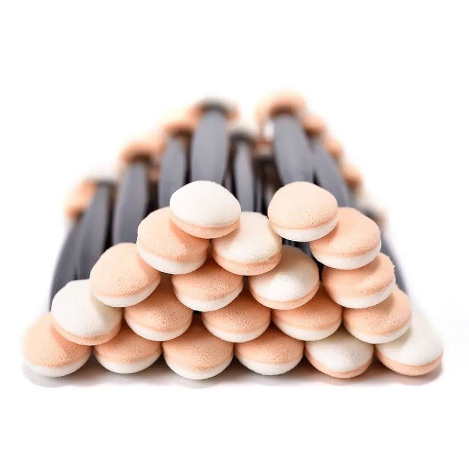 Eyeshadow Mirror Powder Brush, Disposable Eyeshadow Brush, Mini Double Headed Sponge, Makeup Eyeshadow Stick, Portable Cotton Swab Disposable Manicure Tool Set, Tipped Oval Makeup Applicator