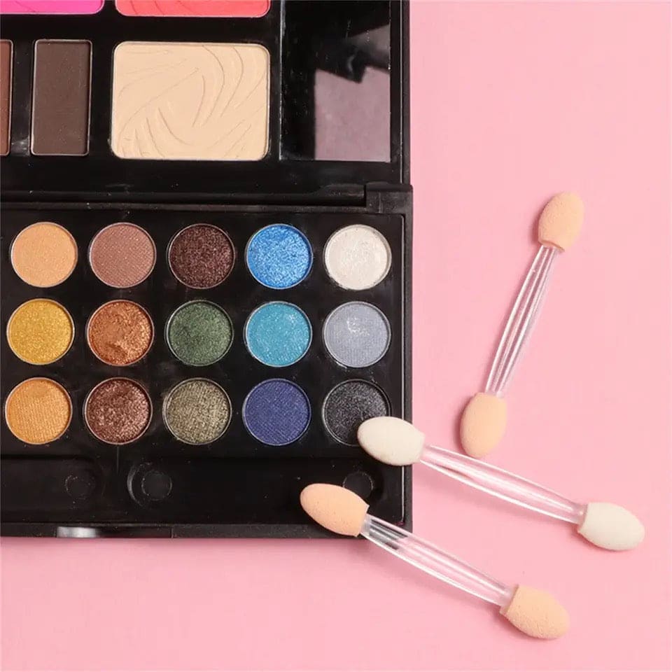 Eyeshadow Mirror Powder Brush, Disposable Eyeshadow Brush, Mini Double Headed Sponge, Makeup Eyeshadow Stick, Portable Cotton Swab Disposable Manicure Tool Set, Tipped Oval Makeup Applicator