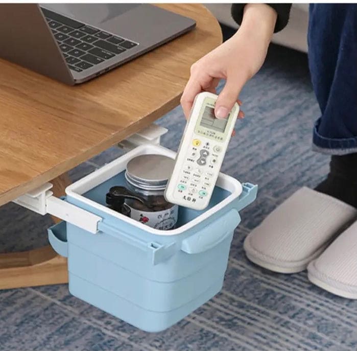 Hidden Drawer Trash Can, Under Desk Trash Can, Lifted Storage Bucket, Concealed Drawer Trash Bin, Portable Waste Bin, Under Table Hanging Garbage Trash Can, Under Cabinet Hanger Rack, Space Saving Garbage Bucket, Household Multipurpose Trash Can