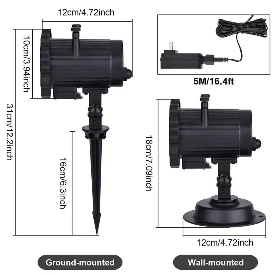 Led Projection Lamp, 16 Pattern Lighting Projector, Waterproof Garden Lawn Lamp Stage Lamp, 16 Pattern Indoor Outdoor Decoration Lamp With RC, Indoor and Outdoor Realistic Live Lawn Lights, Snowflake Projection Lamp