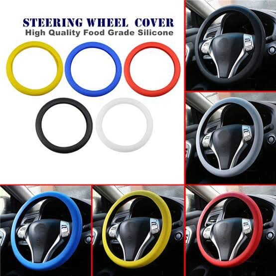 Silicon Car Steering Cover, Steering Wheel Protection Cover, Universal Car Steering Cover,  Steering Wheel Glove, Cute Comfy Grip Car Steering Cover, Anti-Slip Silicon Car Steering Wheel Cover
