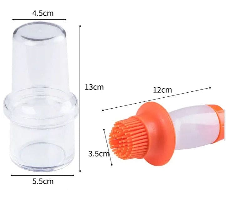 Acrylic Oil Bottle With Brush, Silicone BBQ Grill Oil Bottle With Brush, Multipurpose Cooking Oil Dispenser, Vinegar Pump Spray Dispenser with Brush, Portable Baking Cooking Oil Butter Seasoning Brush Bottle, Squeeze Type Condiment Container