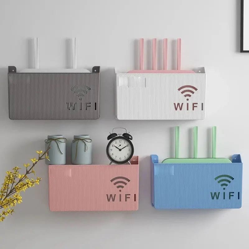 Wireless Wifi Router Shelf, Wall-mounted Cable Power Bracket Organizer, Router Wall Hanging  Rack,  Game Console Box, Self Adhesive Storage Rack, ABS Cable Organizer Box, Socket Power Cord Storage Shelf, Home Office Wall Organizer Management