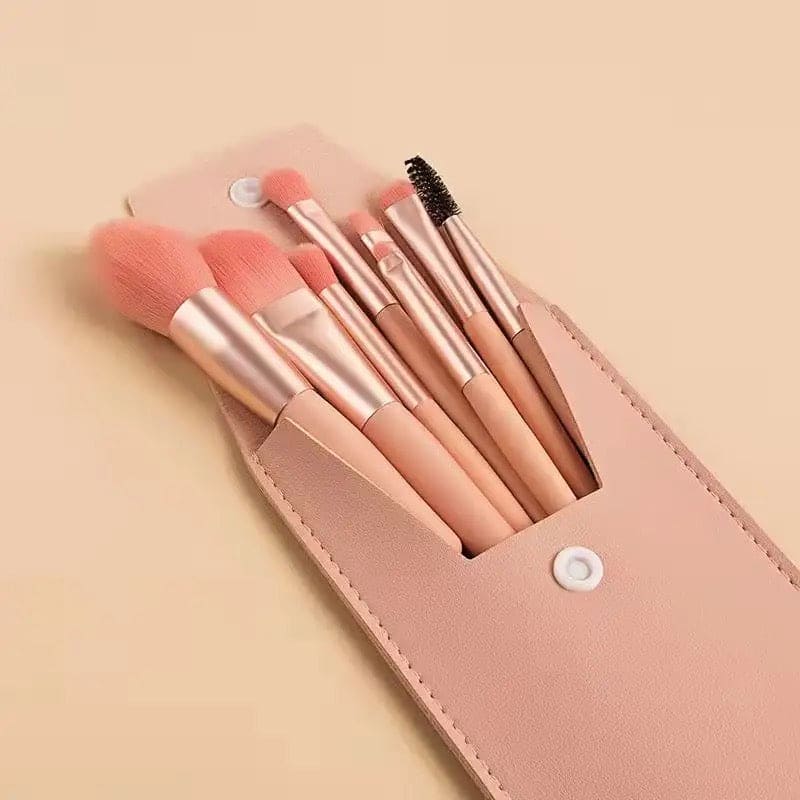 Set Of 8 Professional Makeup Brushes, Mini Travel Portable Soft Makeup Brushes,  Soft Fluffy Makeup Brush Set, Foundation Blush Powder Eyeshadow Concealer Tools with Bag