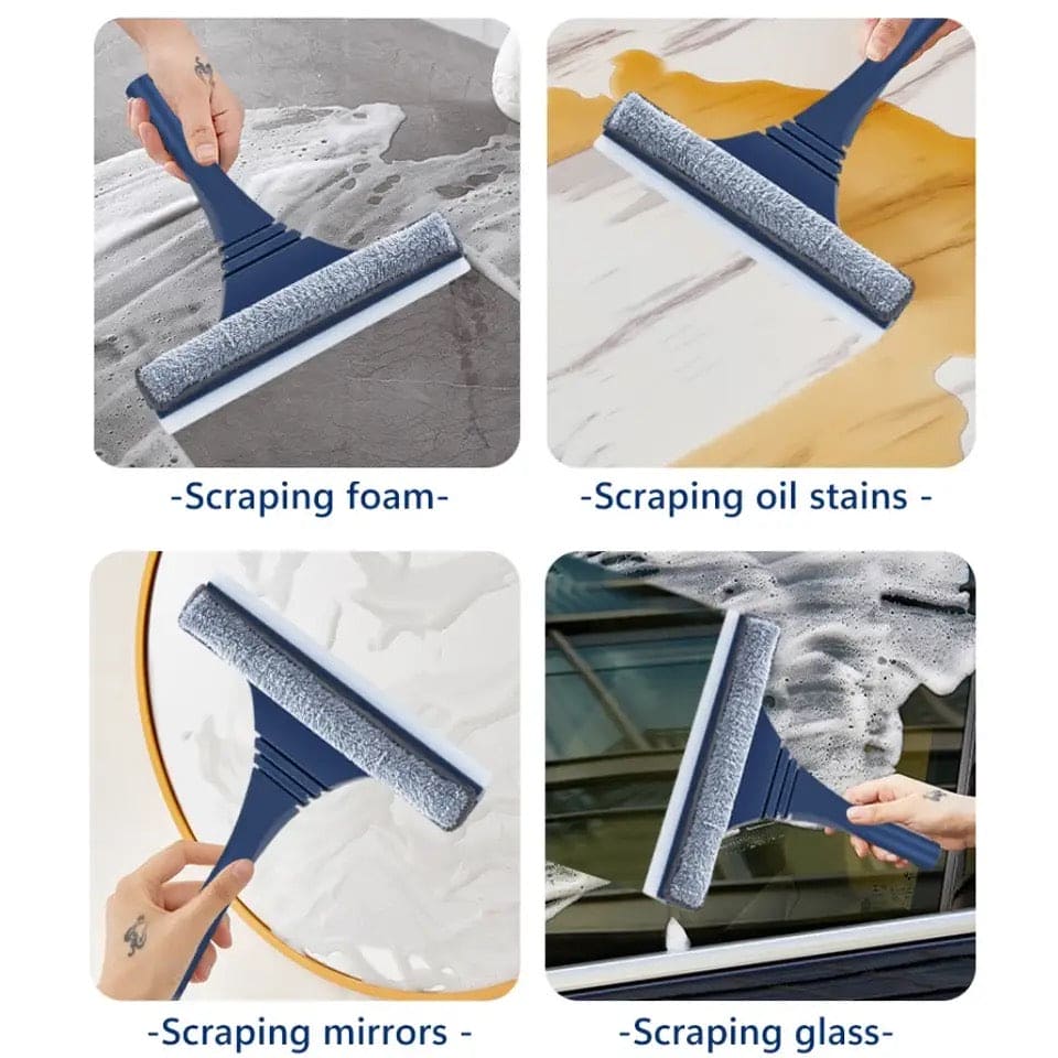 2 in 1 Window Mesh Screen Brush, Curtain Net Wipe Cleaner Brush, Telescopic Long Handle Dust Removal Brush, Household Cleaning Tool, Window Mop Squeegee Wiper, Window Cleaner Magic Broom Wiper